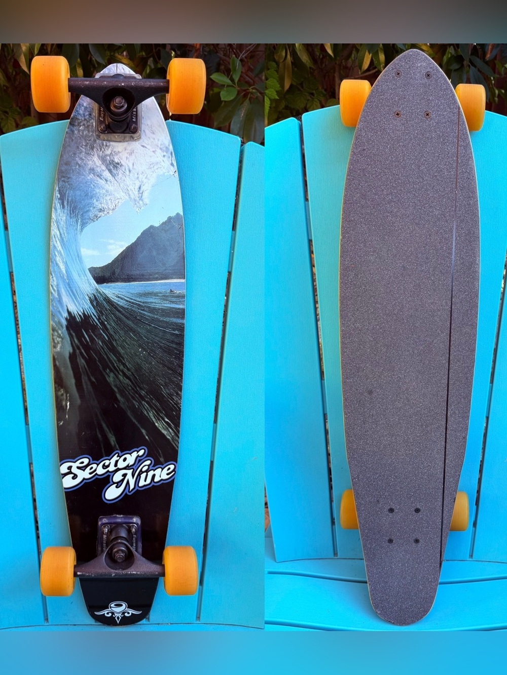Vintage Sector 9 Big Wave Complete Longboard Skateboard 8” x 34” Gullwing Trucks